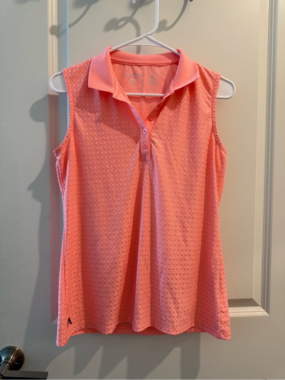 Antigua Coral Pink Sleeveless Polo Tank